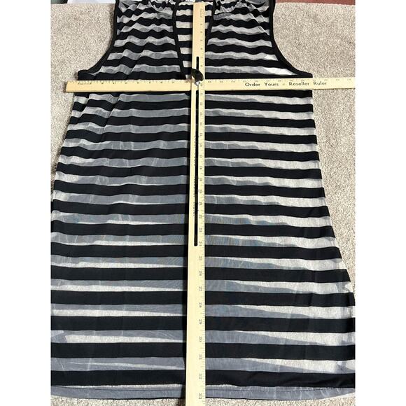 Kenneth Cole Swim Cover Up Large Beach Hooded Striped Resort Nautical Sheer Chic - Picture 3 of 8